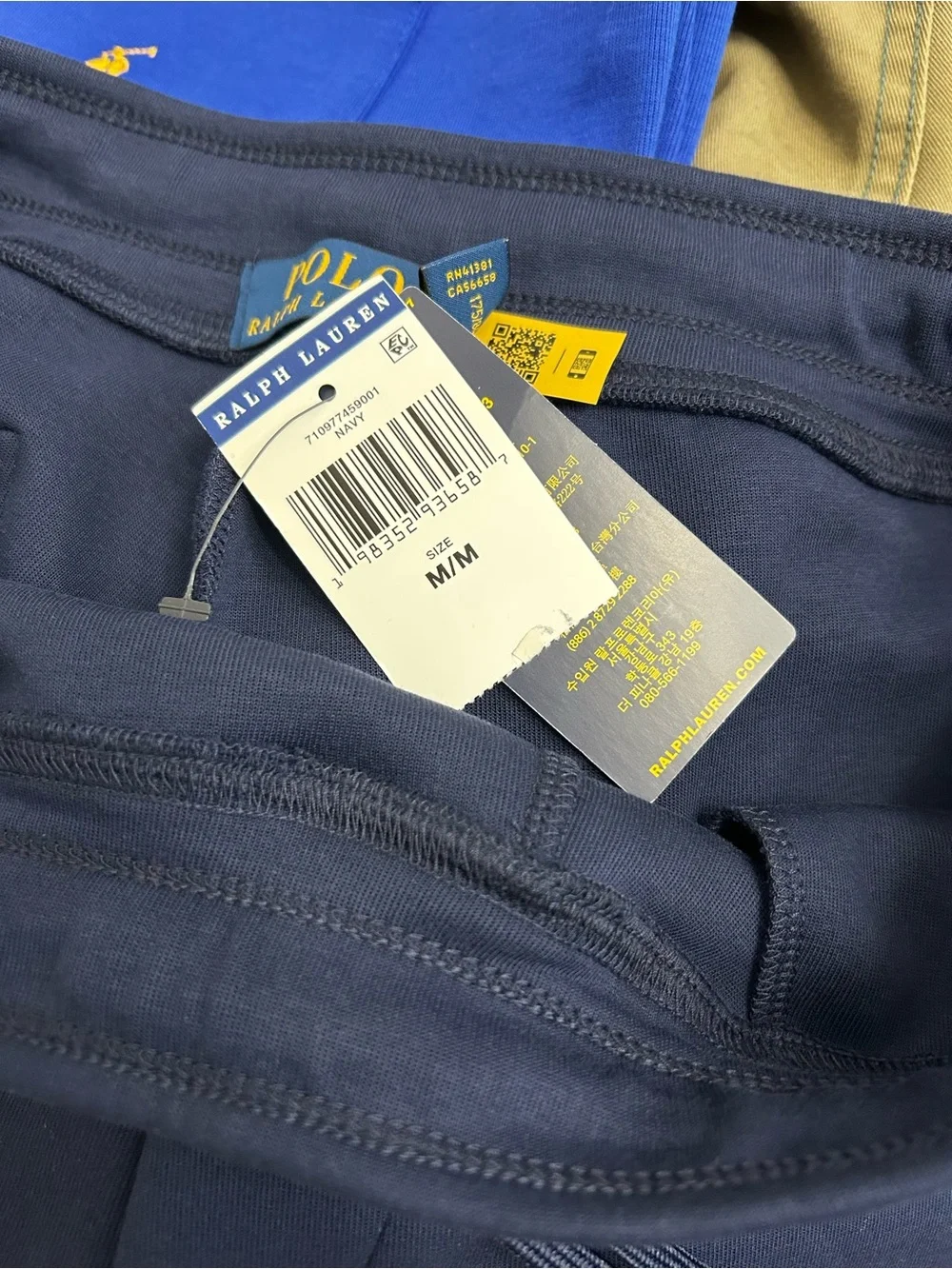 NWT Polo Ralph Lauren Los Angeles Double-Knit Shorts Navy Blue Crest Men's M